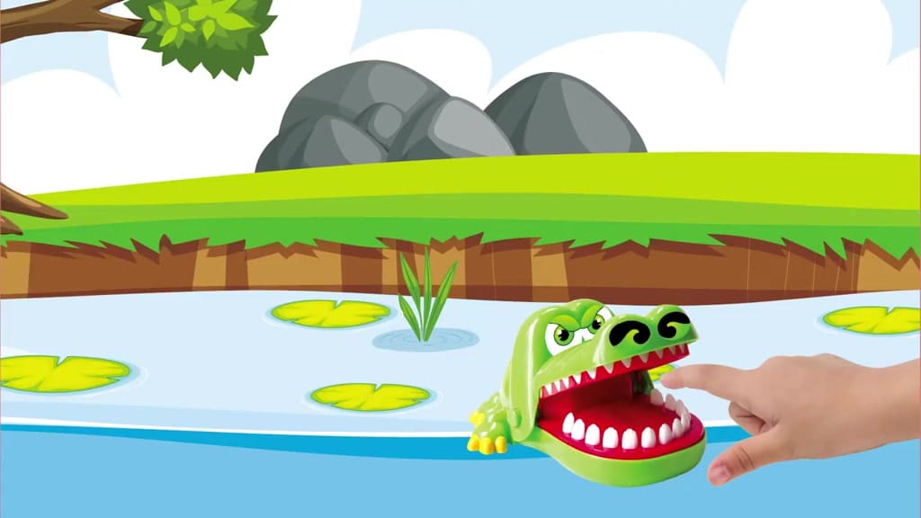 Brinquedo Crocodilo Engraçado Boca Jogo Dentista Mordida Dedo Jacaré Roleta Jogo Brinquedo